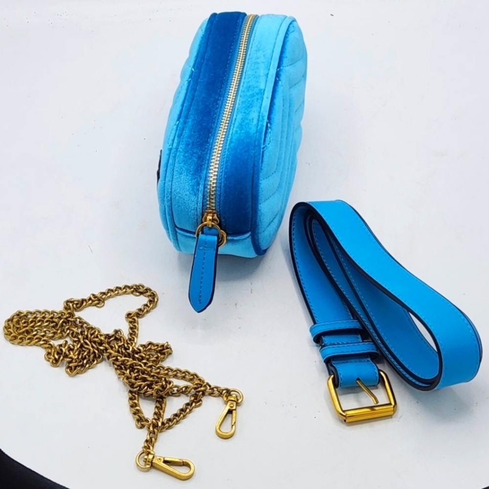 Travel PU Leather Waist Adjustable Belt Bag In Velvet Teal - Picture 5 of 14